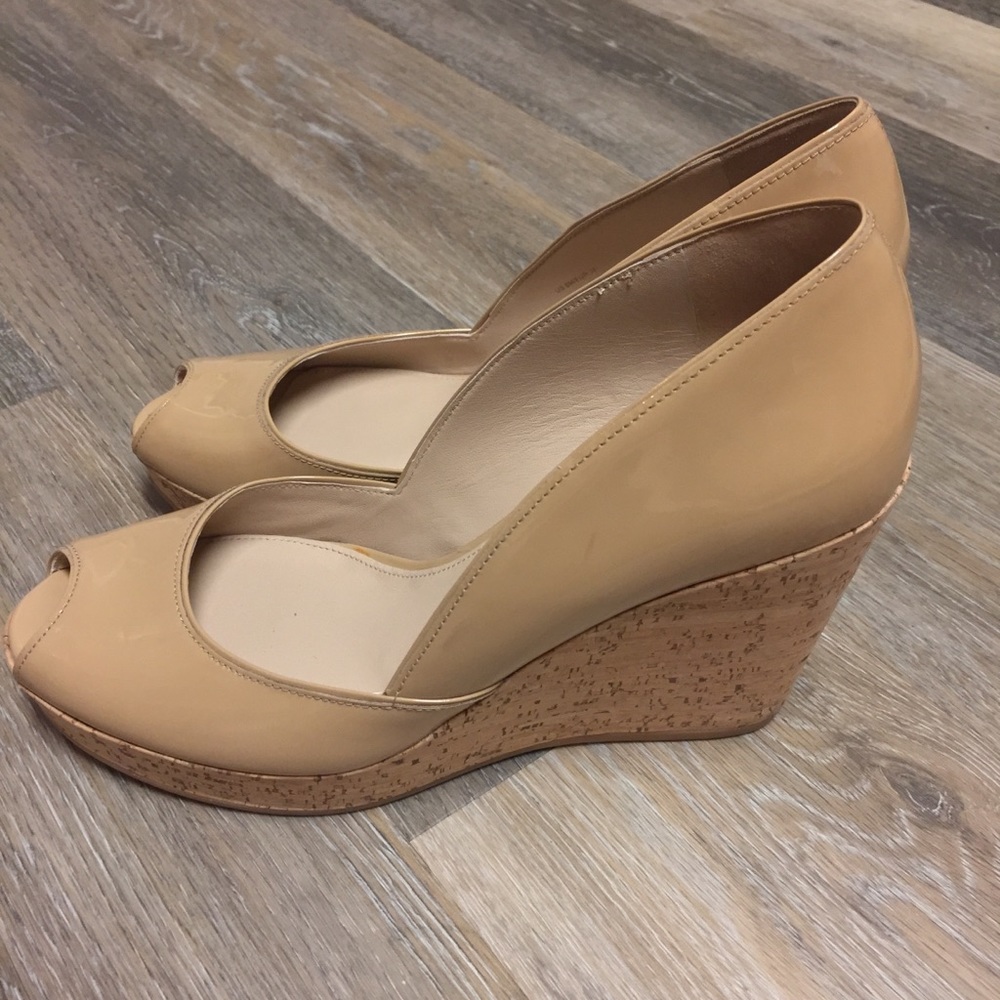 Via Spiga Nude Wedges, Size 8